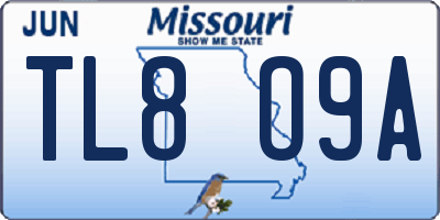 MO license plate TL8O9A