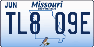 MO license plate TL8O9E
