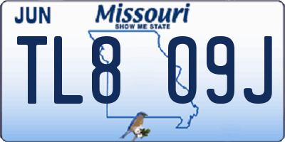 MO license plate TL8O9J