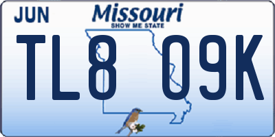 MO license plate TL8O9K