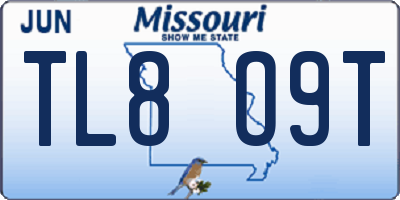 MO license plate TL8O9T