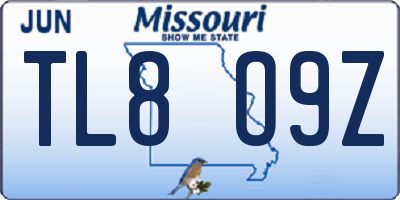 MO license plate TL8O9Z