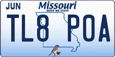 MO license plate TL8P0A