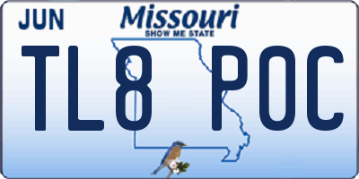 MO license plate TL8P0C