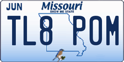 MO license plate TL8P0M