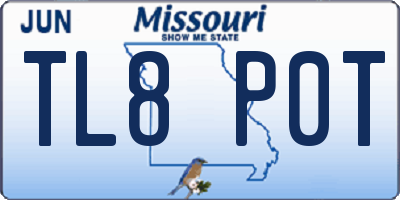 MO license plate TL8P0T