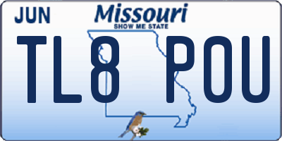 MO license plate TL8P0U