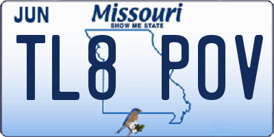 MO license plate TL8P0V