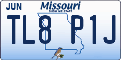 MO license plate TL8P1J