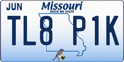 MO license plate TL8P1K