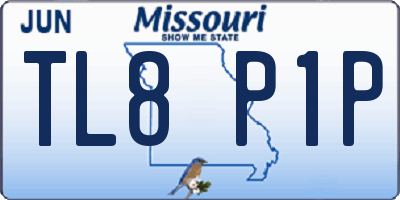 MO license plate TL8P1P