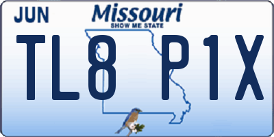 MO license plate TL8P1X