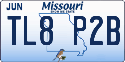 MO license plate TL8P2B