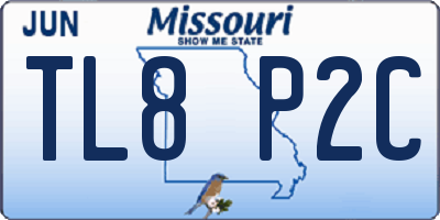 MO license plate TL8P2C