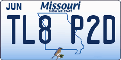 MO license plate TL8P2D
