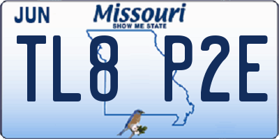MO license plate TL8P2E