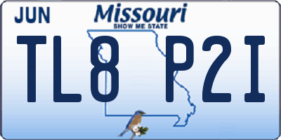 MO license plate TL8P2I