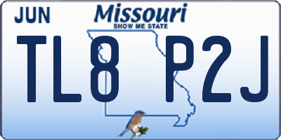 MO license plate TL8P2J