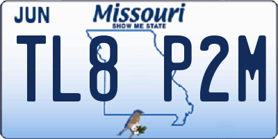 MO license plate TL8P2M