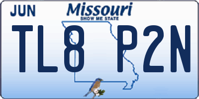 MO license plate TL8P2N