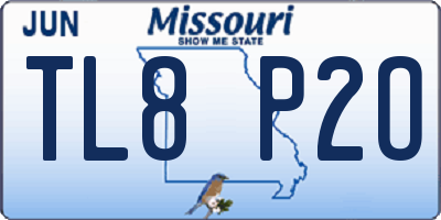 MO license plate TL8P2O