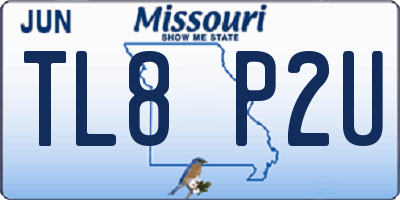 MO license plate TL8P2U