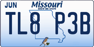 MO license plate TL8P3B