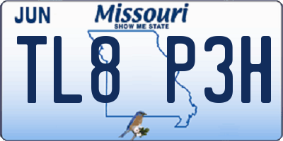 MO license plate TL8P3H