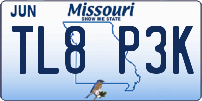 MO license plate TL8P3K