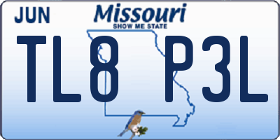 MO license plate TL8P3L