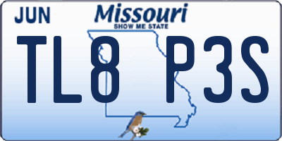 MO license plate TL8P3S
