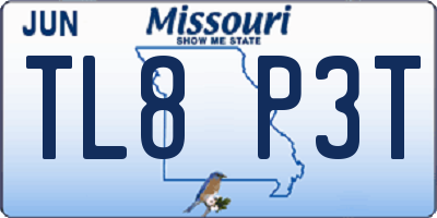MO license plate TL8P3T