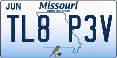 MO license plate TL8P3V