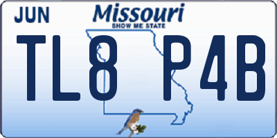 MO license plate TL8P4B