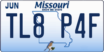 MO license plate TL8P4F