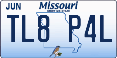 MO license plate TL8P4L