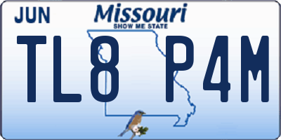 MO license plate TL8P4M