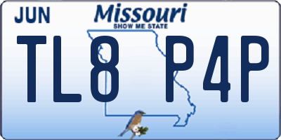 MO license plate TL8P4P