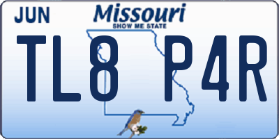 MO license plate TL8P4R