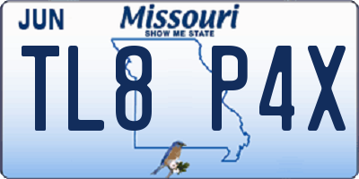 MO license plate TL8P4X