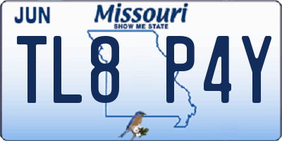 MO license plate TL8P4Y