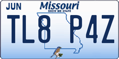 MO license plate TL8P4Z