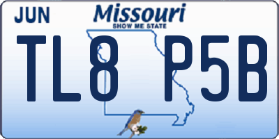 MO license plate TL8P5B