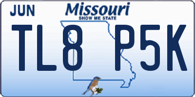 MO license plate TL8P5K