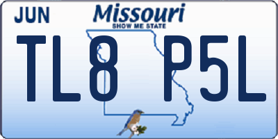 MO license plate TL8P5L