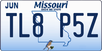 MO license plate TL8P5Z