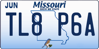 MO license plate TL8P6A