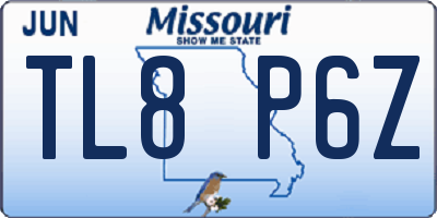 MO license plate TL8P6Z