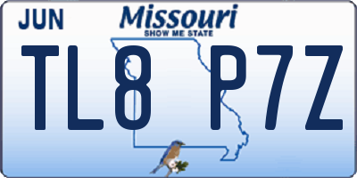 MO license plate TL8P7Z