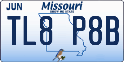 MO license plate TL8P8B